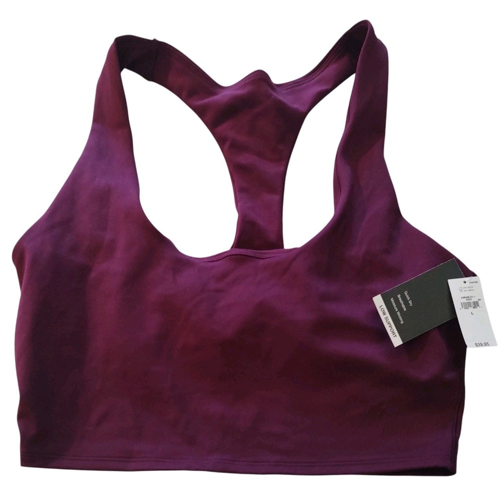 New Gap Fit Sports Bra Recycled‎ Power Razorback Burgundy Four Way Stretch Large